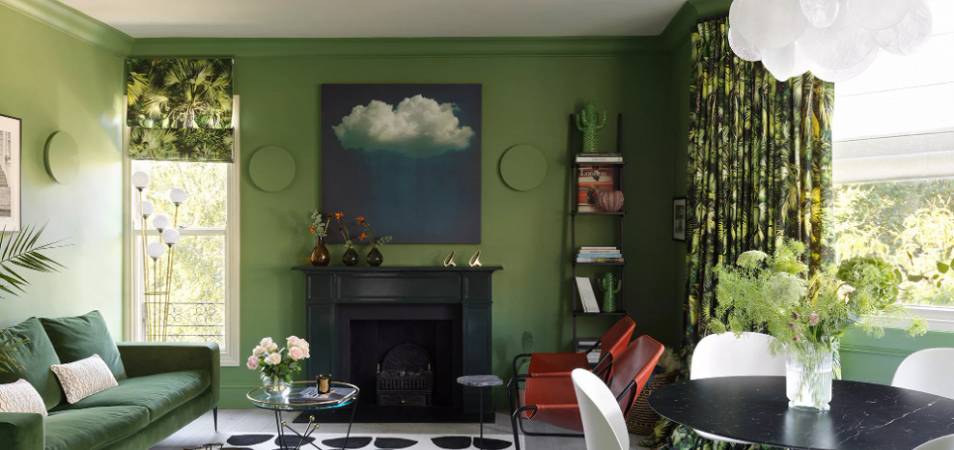 Зеленый цвет в интерьере: сочетания, на стенах и в мебели. 50 реальных фото