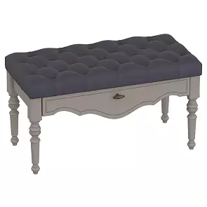 Банкетка "Лилль 2" Эмаль Мокко Ткань Орегон деним