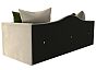 Детский прямой диван Дориан Микровельвет Бежевый/Зеленый