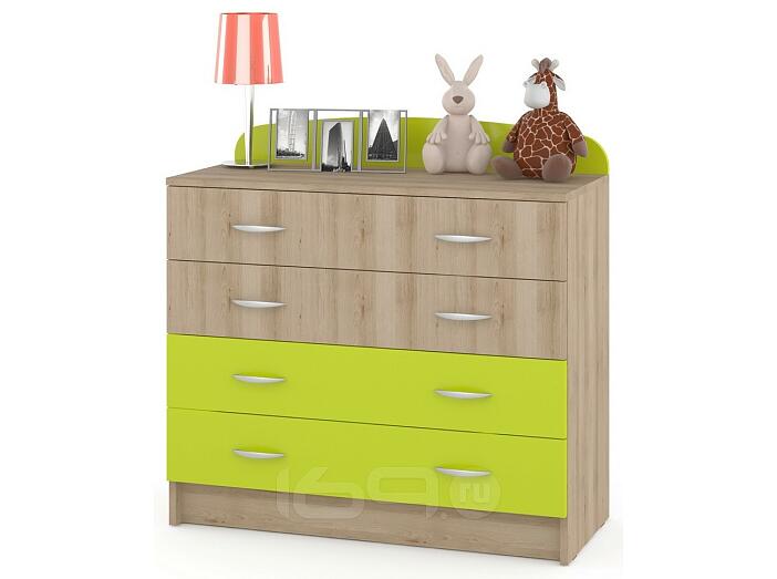 Комод Ника 441 Бук песочный/ Лайм зеленый