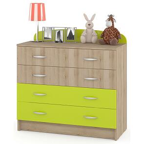 Комод Ника 441 Бук песочный/ Лайм зеленый