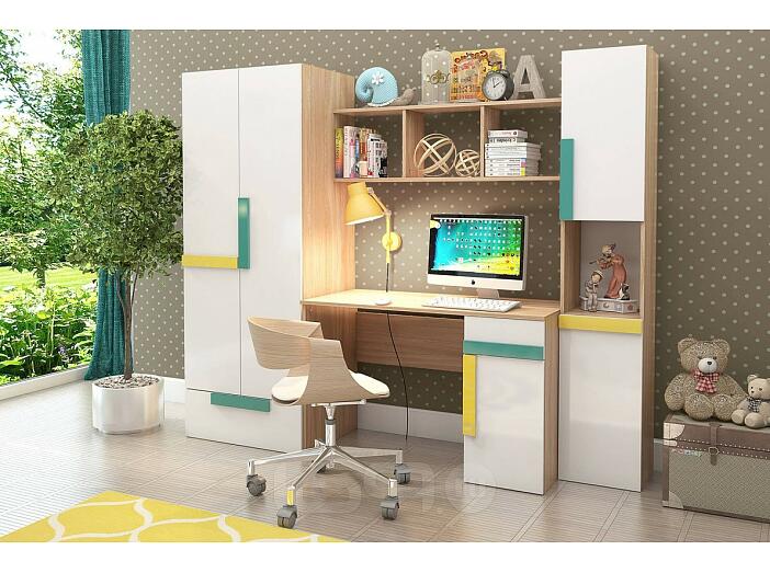 Умка-1 детская Белый/Ясень лион песочный (стол+стенка) Умка-1 детская Белый/Ясень лион песочный (стол+стенка)