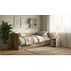 Кровать Челси без обивки слоновая кость/глиняный серый/дуб крафт без П/М 800x2000, изголовье жесткое