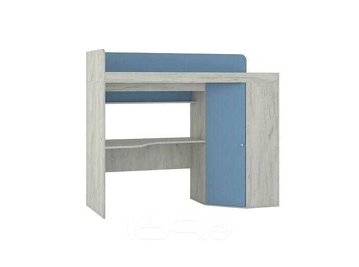 Кровать-чердак Тетрис 1 345 Дуб крафт белый/ Капри синий 80