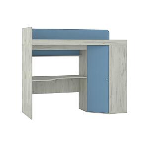 Кровать-чердак Тетрис 1 345 Дуб Белый (CRAFT)/Капри синий