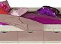 Кровать Дельфин без обивки шарли pink/дуб крафт белый без П/М 800x1800, изголовье жесткое
