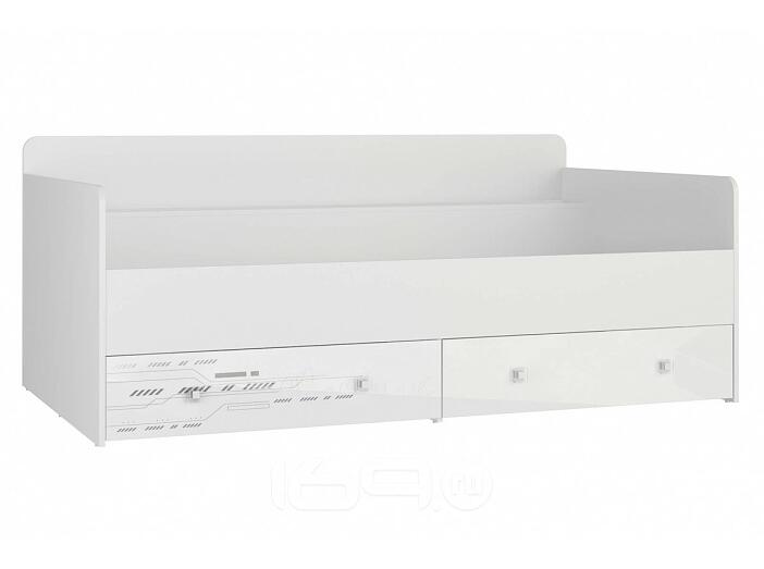 Кровать Модерн Техно Белый глянец/ Бело-серый 90