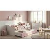 Кровать Вега без обивки розовый/белый без подъёмного механизма 900x2000, без ортопедического основания, изголовье жесткое