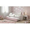 Кровать Вега без обивки розовый/белый без подъёмного механизма 900x2000, без ортопедического основания, изголовье жесткое