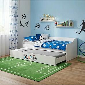 Кровать Вега без обивки белый/фотопечать/белый глянец без П/М 900x2000, изголовье жесткое