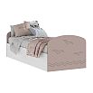 Кровать Юниор без обивки шарли pink/белый без подъёмного механизма 800x2000, без ортопедического основания, изголовье жесткое