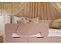 Кровать Юниор без обивки шарли pink/дуб крафт белый без П/М 800x1600, изголовье жесткое