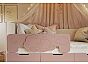 Кровать Юниор без обивки шарли pink/дуб крафт белый без П/М 800x1800, изголовье жесткое