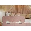 Кровать Юниор без обивки шарли pink/дуб крафт белый без подъёмного механизма 800x1800, без ортопедического основания, изголовье жесткое