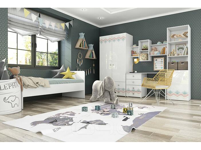 Молодёжная Модерн Абрис Белый глянец