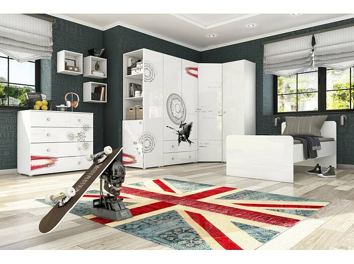 Молодёжная Модерн Техно Белый глянец