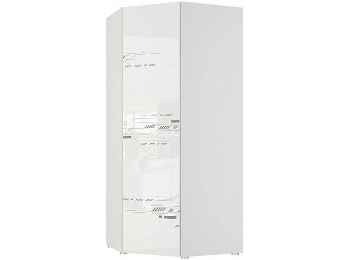 Шкаф угловой Модерн - Техно Белый глянец/Бело-серый