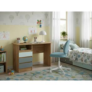 Челси Color Стол письменный (Мята (темная)/Сумеречный голубой/Дуб крафт)