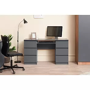 Челси Стол 6 ящиков (Графит, графит)