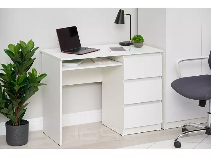 Челси Стол письменный (Ш) (Белый глянец холодный, белый)