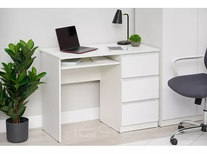 Челси Стол письменный (Ш) (Белый глянец холодный, белый)