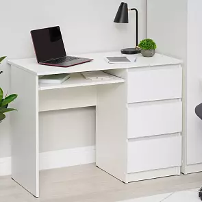 Челси Стол письменный (Ш) (Белый глянец холодный, белый)