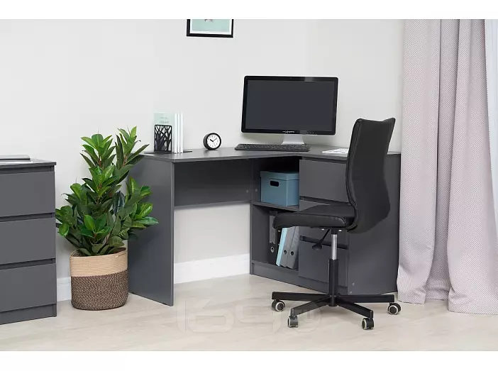 Челси Стол письменный угловой (Ш) (Графит, графит)