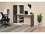 Вега NEW Позитив Стол компьютерный №1 с фотопечатью 1450х1350х500 (УПКФ) (Бетон темный, Белый(УПКФ))
