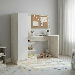 Юниор-4 Компьютерный стол (Шарли Белый/Дуб Крафт Белый)
