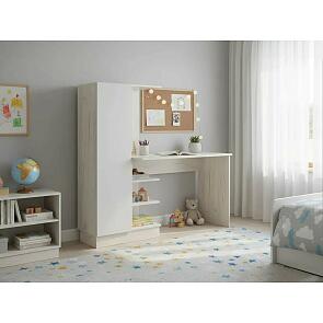 Юниор-4 Компьютерный стол (Шарли Белый/Дуб Крафт Белый)