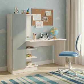 Юниор-4 Компьютерный стол (Шарли Бриз/Дуб Крафт Белый)