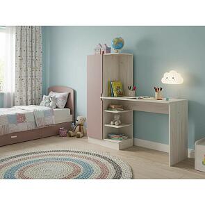 Юниор-4 Компьютерный стол (Шарли Pink/Дуб Крафт Белый)