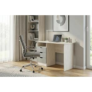 Юниор-4 Стол с ящиками (Шарли Бриз/Дуб Крафт Белый)