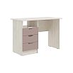 Юниор-4 Стол с ящиками (Шарли Pink/Дуб Крафт Белый)
