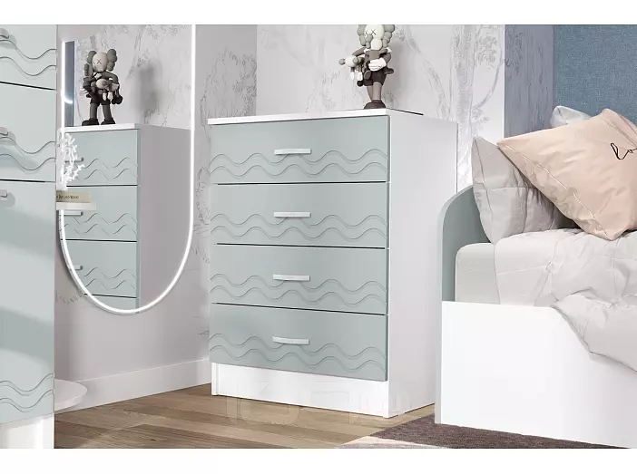 Юниор-2 Комод (Шарли Бриз/Белый)