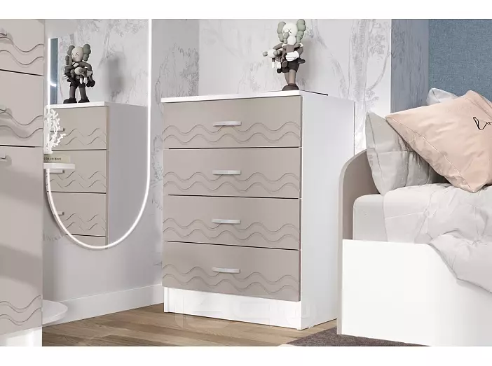 Юниор-2 Комод (Шарли Мокко/Белый)