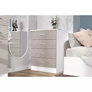 Юниор-2 Комод (Шарли Мокко/Белый)