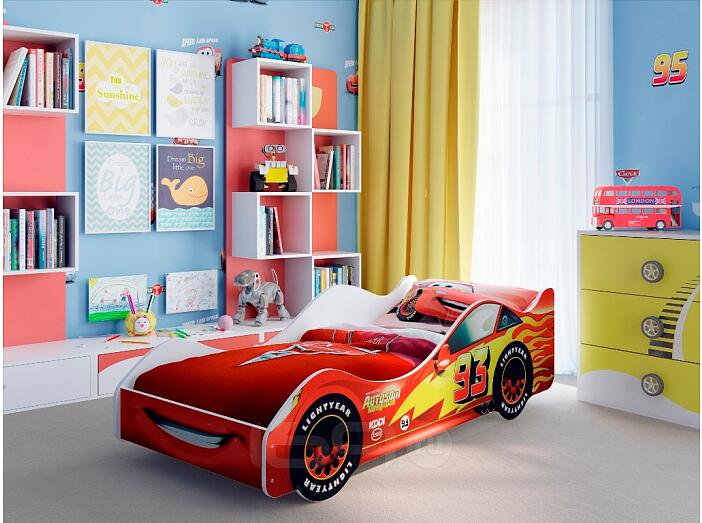 Кровать-машина "Старт" Красный 500*750*1700