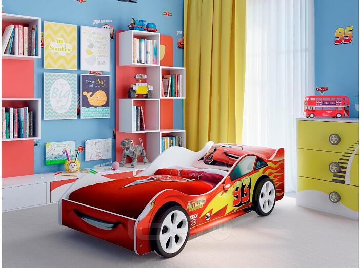 Кровать-машина "Старт" Красный 500*750*1700