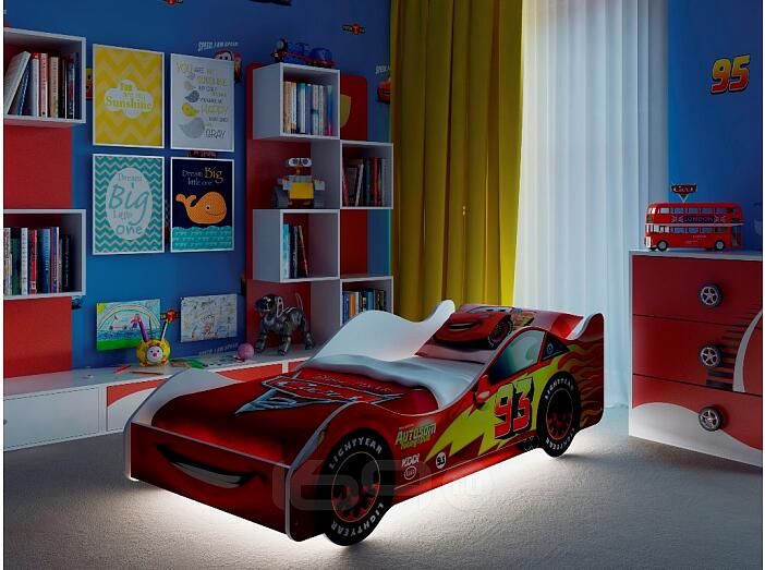 Кровать-машина "Старт" Красный 500*750*1700