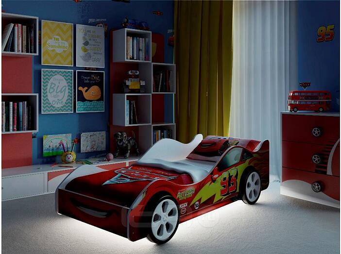 Кровать-машина "Старт" Красный 500*750*1700