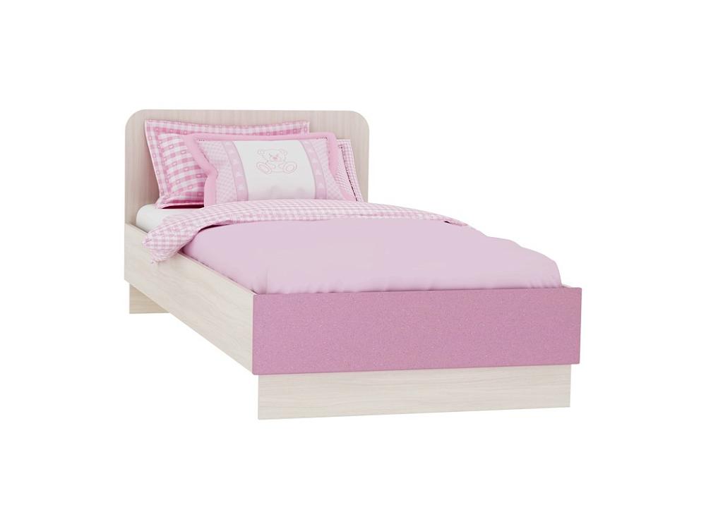 Кровать Роман КР-701 Розовый металлик 0,9м Браво 083-0038, цвет дуб млечный - фото 1