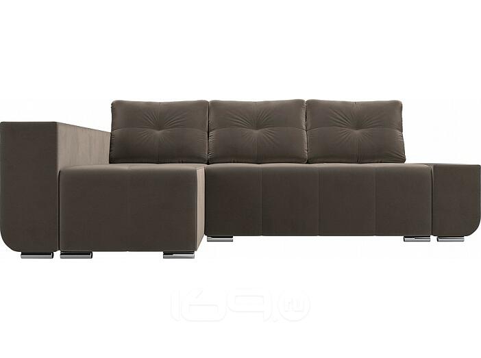 Угловой диван Амадэус Люкс микровельвет Коричневый левый угол