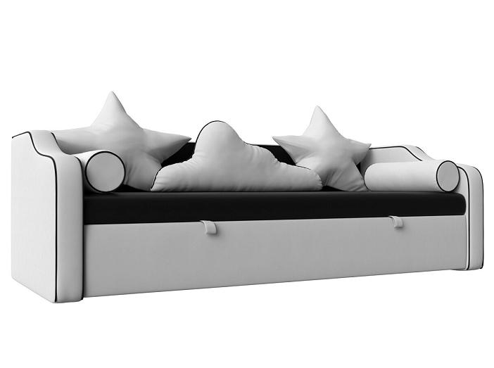 Детский диван-кровать Рико Экокожа Черный/Белый