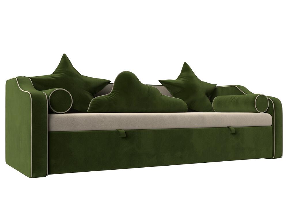 Детский диван-кровать Рико Микровельвет Бежевый/Зеленый ножницы детские маникюрные от 0 мес зелёный