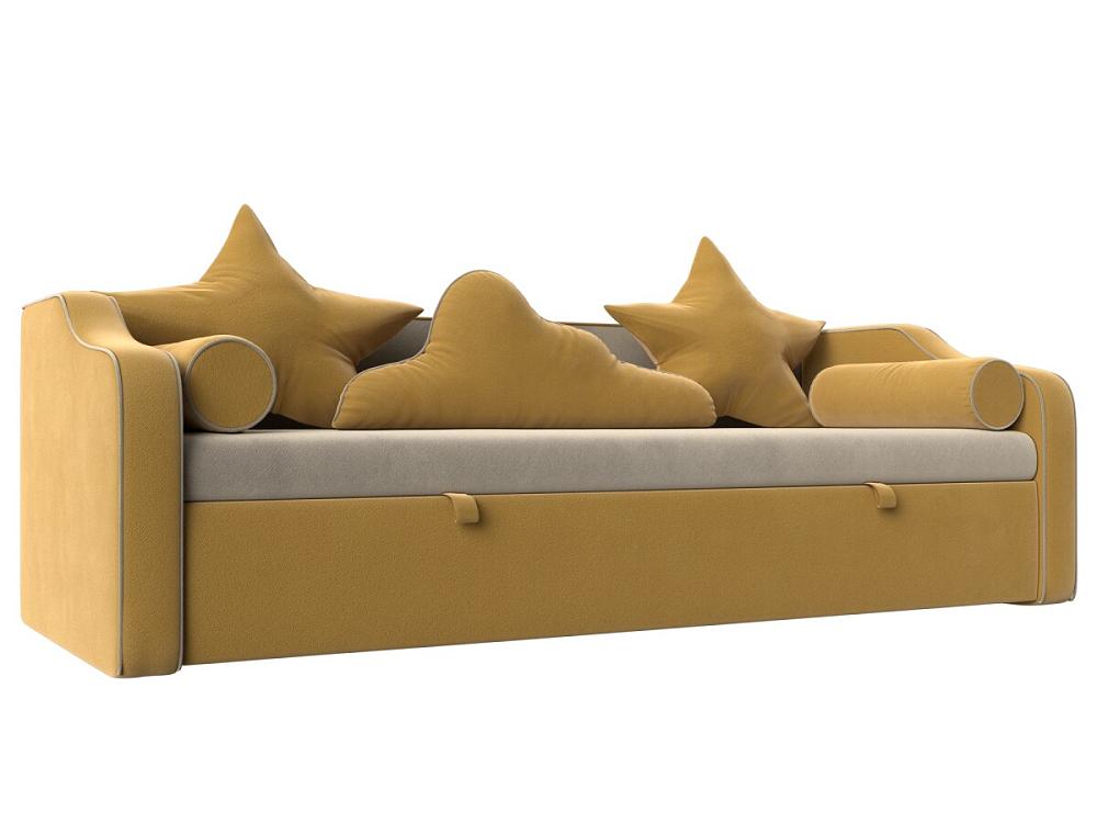 Детский диван-кровать Рико Микровельвет Бежевый/Желтый детский диван кровать рико велюр голубой