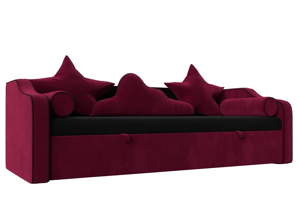 Детский диван-кровать Рико Микровельвет Черный/Бордовый детский диван кровать рико велюр фиолетовый