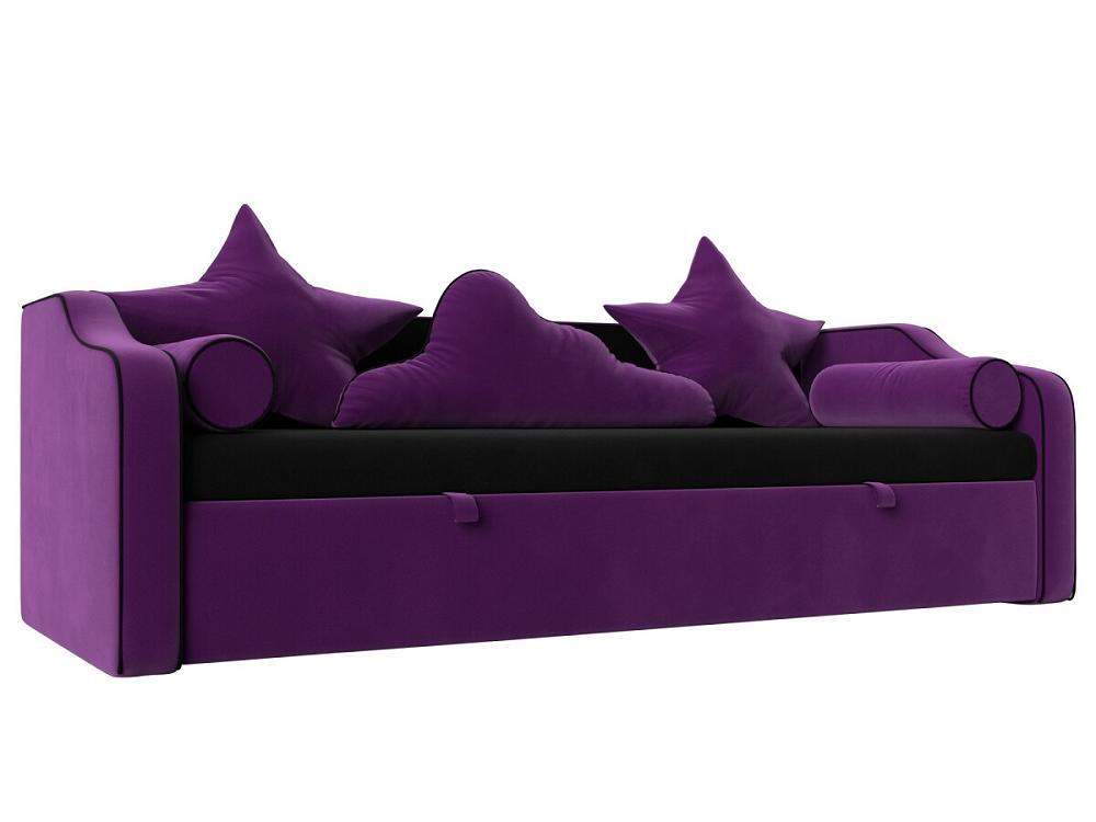 Детский диван-кровать Рико Микровельвет Черный/Фиолетовый детская кровать скаут микровельвет фиолетовый