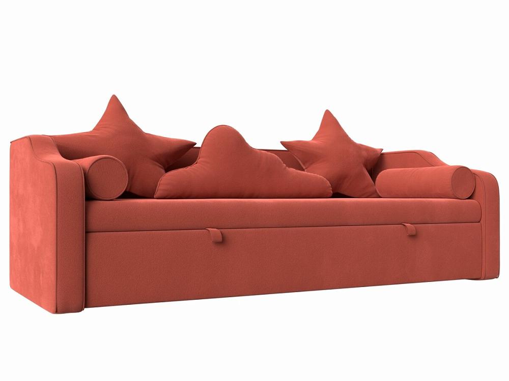Детский диван-кровать Рико Микровельвет Коралловый сумка детская на замке длинная цепь красный