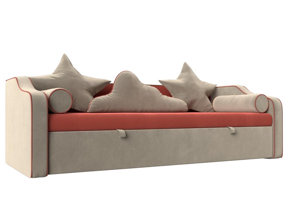 Детский диван-кровать Рико Микровельвет Коралловый/Бежевый сумка детская на застежке красный